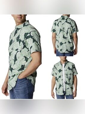 Columbia Men's Rapid Rivers
Printed Short Sleeve Size XL 
Olive Its Bananas EUC